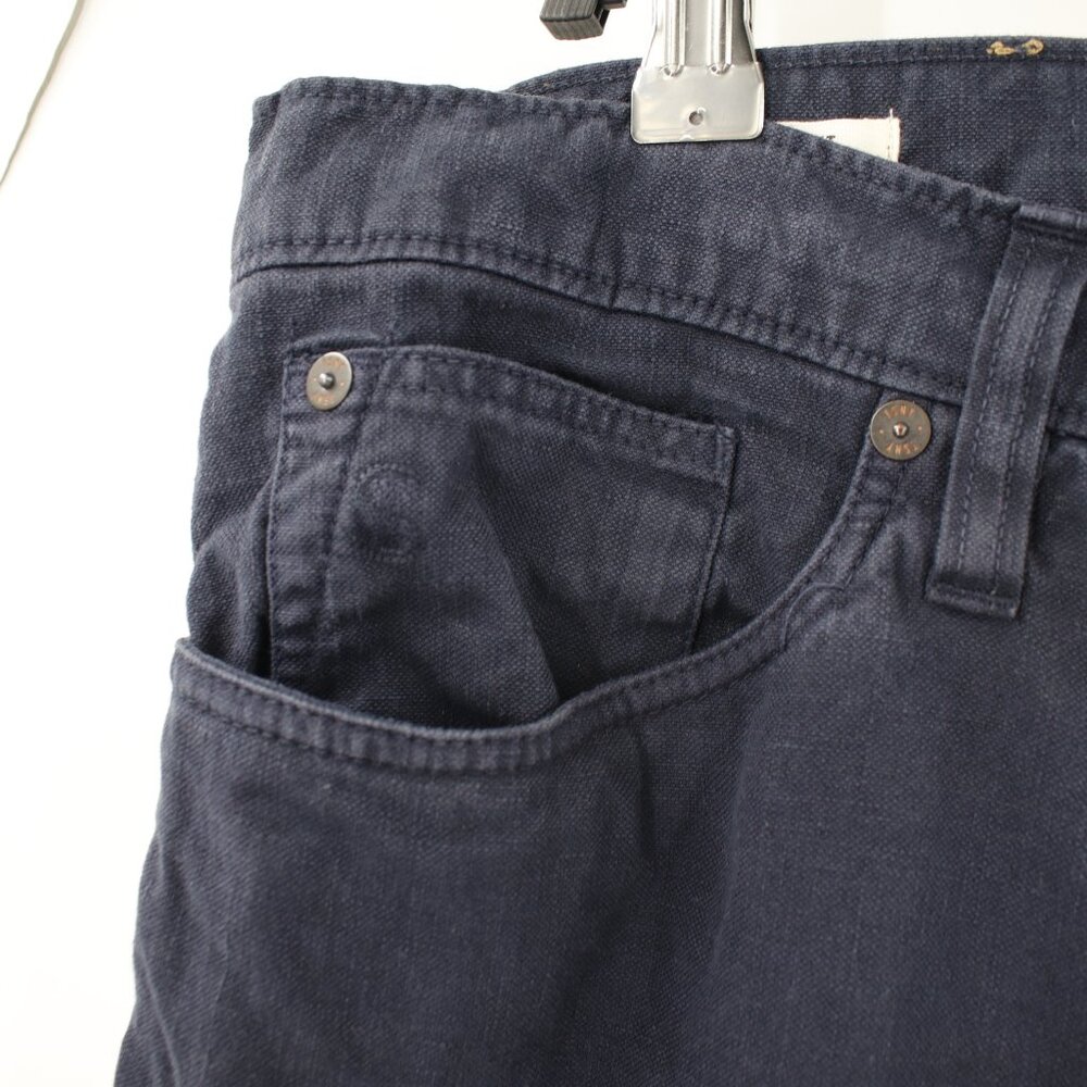 Todd Snyder Pants Mens 38 L27 Slim Fit 5 Pocket Cotton Linen Flat Front Blue - Picture 2 of 13